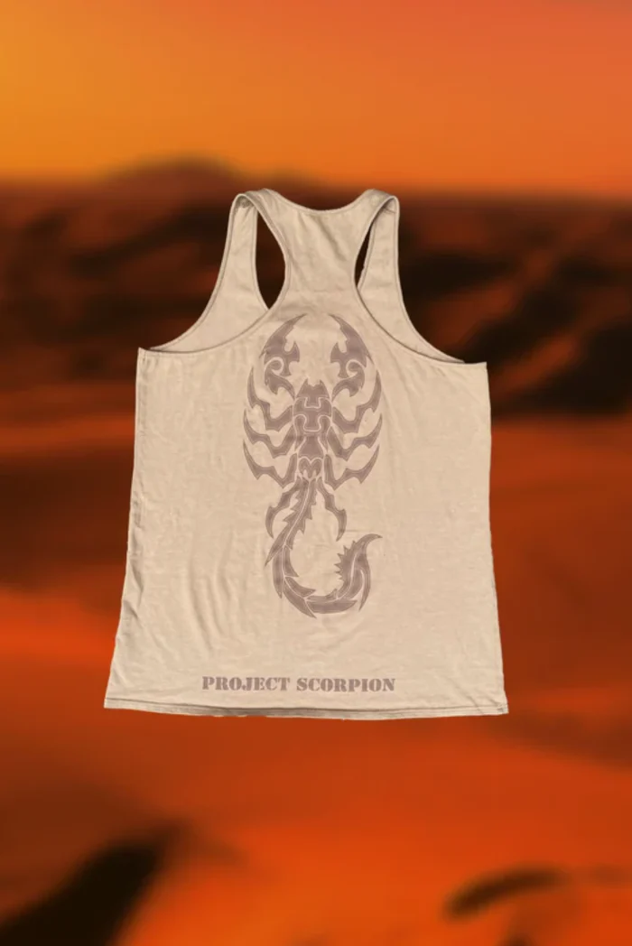 Controlled Insanity Beige Scorpion Acid Wash Stringer Controlled Insanity Beige Scorpion Acid Wash Stringer
